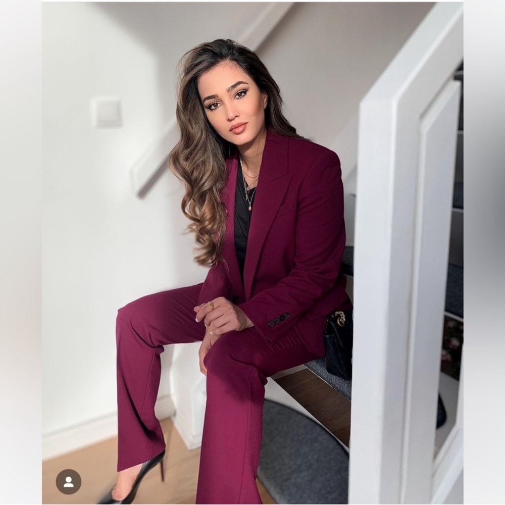Zara Deep Purple Blazer and Trousers Set - Picture 4 of 11